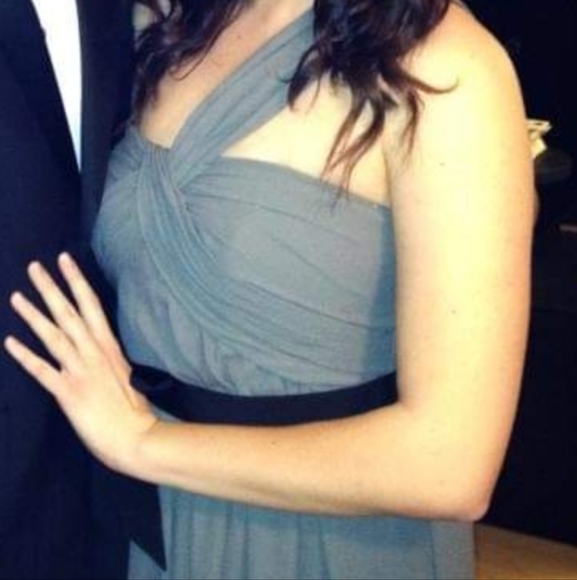 Vera Wang Charcoal Bridesmaid Gown - Picture 2 of 5